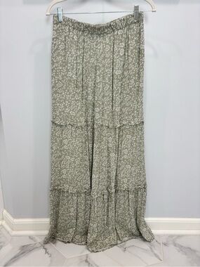 CeCe Sage Green Floral Palazzo Pants